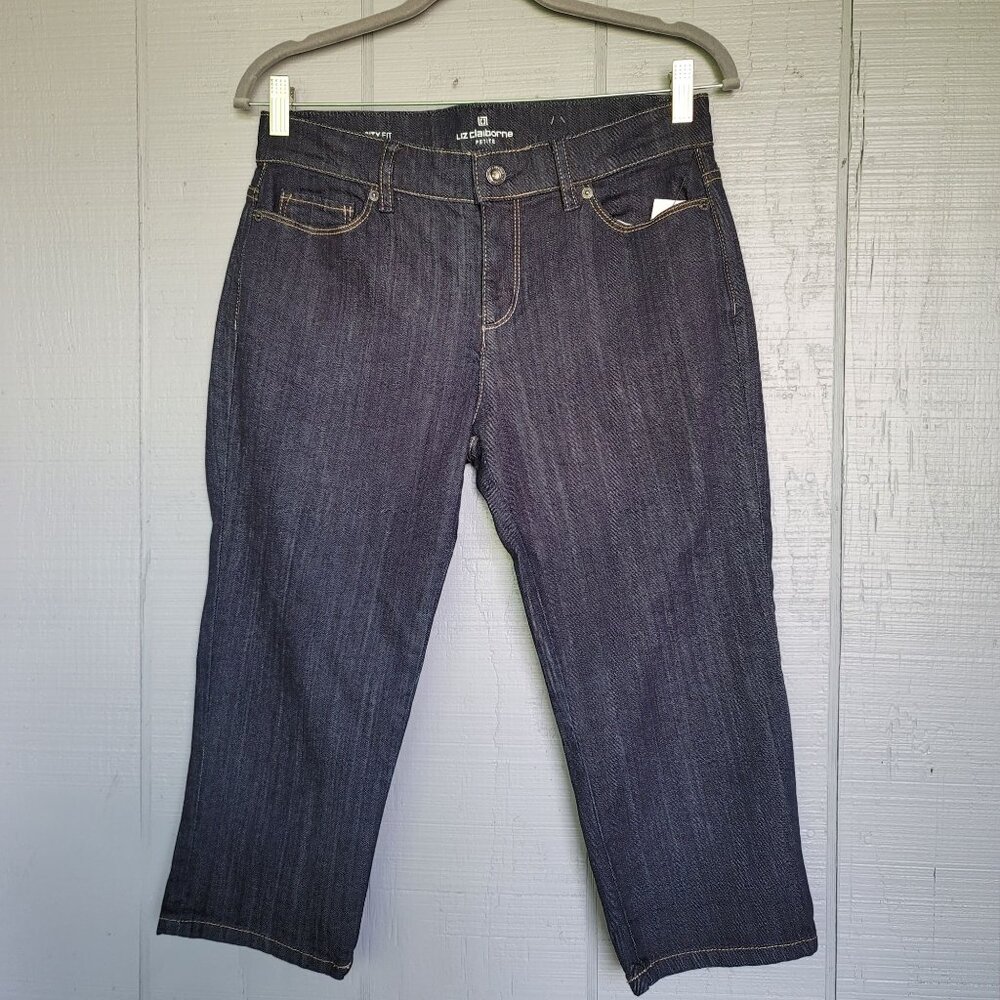 Liz Claiborne Petite City Fit Skinny Boyfriend Capri Jeans. Size 6P